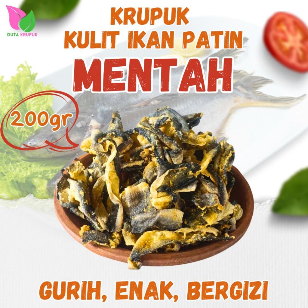 

KRUPUK KULIT IKAN PATIN MENTAH 200gram l GURIH, LEZAT, BERGIZI