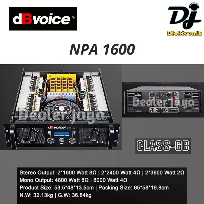 Power Amplifier DB Voice NPA 1600 / NPA1600 - 2 channel (dBVoice)