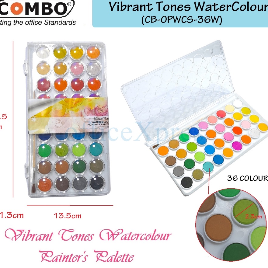 

HJ6 Water Colour Painting Solid Cat Air Lukis 36 Warna 36 Vibrant Tones Watercolour Alat Melukis Alat Mewarnai