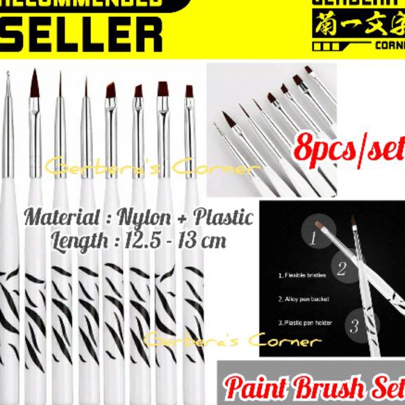 

KF7 Kuas Cat Gundam Nylon Paint Brush Set Model Kit Tools 8pcsset