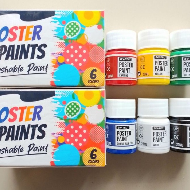 

Terlaris Cat Poster Paints VTEC 2ml 6 Warna Botol Set Orinal