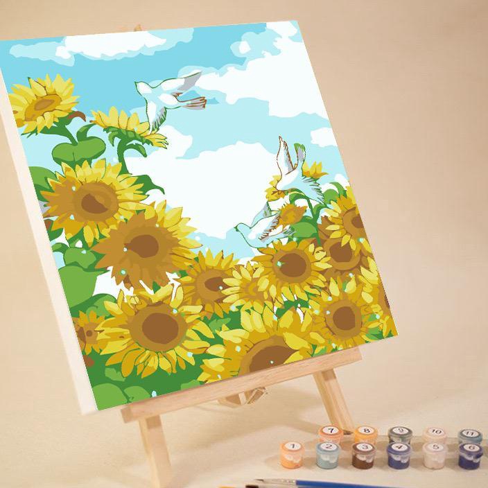 

KI3 diy canvas painting number karakter anime kartun bunga alam