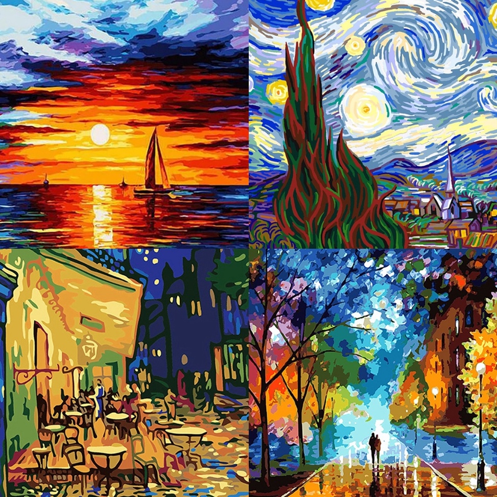 

ART M1E7 Canvas Paint By Number Kit Digital Oil Painting DIY Lukisan 4 x 5 Seri P