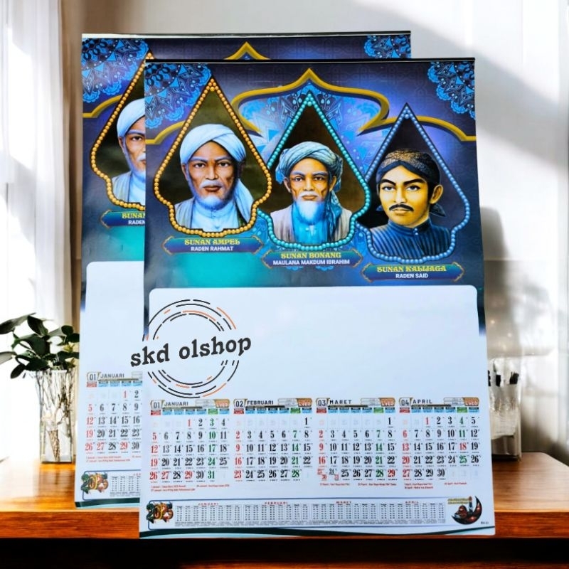 

kalender tahun 2025 B0 21 walisongo 3 lembar x 4 bulan ukuran 38 x 54 cm (terima castume cetak merek)