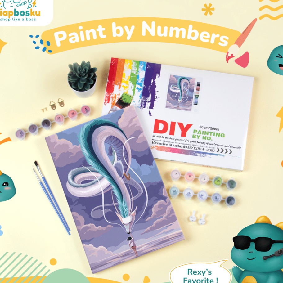 

KI3 PAINT BY NUMBER 2x3 CM AESTHETIC KANVAS LUKIS ANIME LANDSCAPE PAINTING KIT