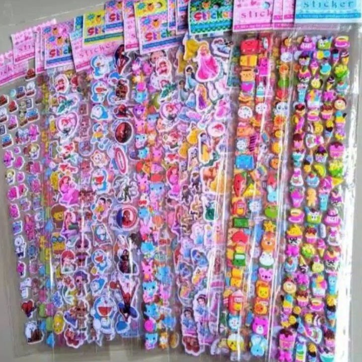 

HJ6 2PCS STIKER TIMBUL PANJANG ISI MIX