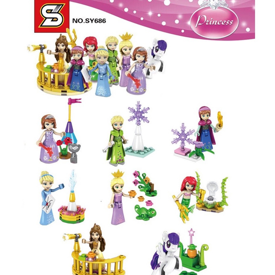Best Product  Brick Block SY 686 Minifigure Disney Princess Set 8 SY686