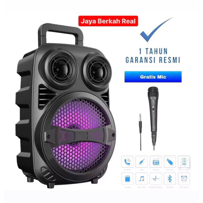 New Speaker Bluetooth Karaoke Gratis Mic Full Bass Suara Jernih / Salon Karaoke Ukuran Besar