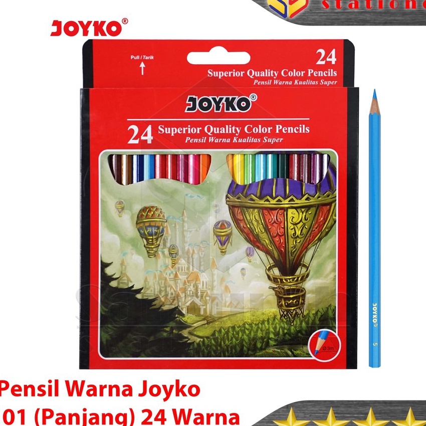 

Terbaik Pensil Warna Joyko 11 24 Warna Panjang Colour Pencil CP11 24 Colors Drawing Mewarnai 24W