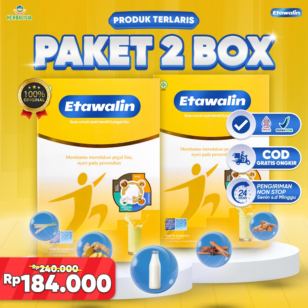 

2 box Etawalin - Susu Kambing Atasi Nyeri Sendi Sakit Lutut Dan Asam Urat
