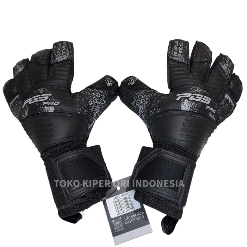 SARUNG TANGAN KIPER PGS PRO EAGLE TITANIUM BLACK