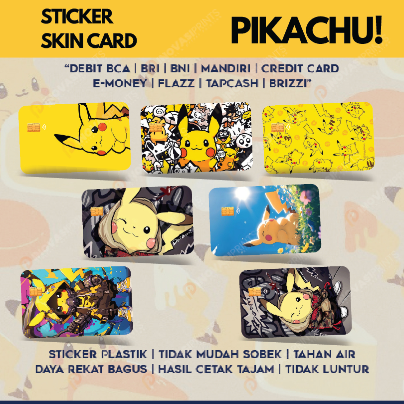 

Card Skin/Sticker Kartu "PIKACHU' I high quality | vinyl | murah