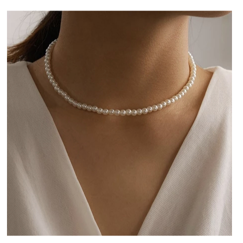 Kalung Jessica Mutiara Vintage Model Simpel Necklace Pria Wanita Unisex Mutiara Pearl