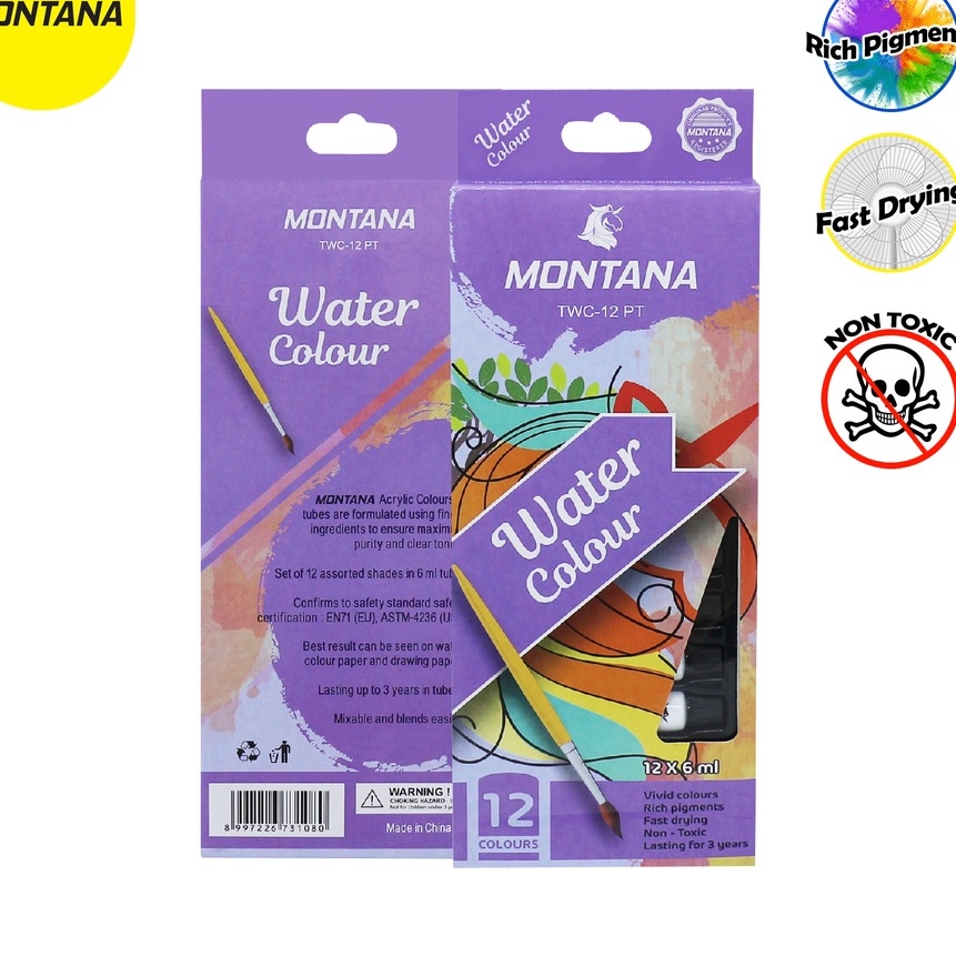 

KP8 Montana WaterColor 12 WarnaCat Air Montana TWC12 PT WaterColor Tube