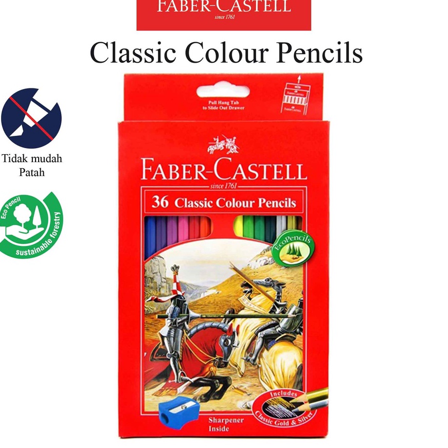 

HJ6 Pensil Warna Faber Castell 36 Warna Classic Colour Pencil Ukuran Panjang Gratis Rautan