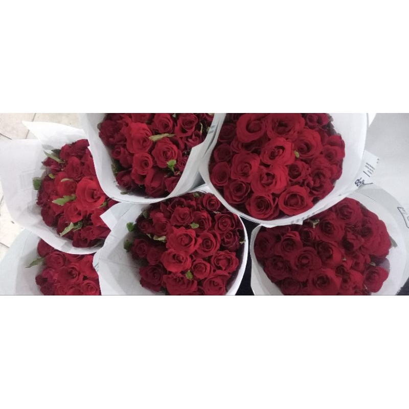 bunga potong mawar merah asli fresh mawar merah bandung 20 tangkai