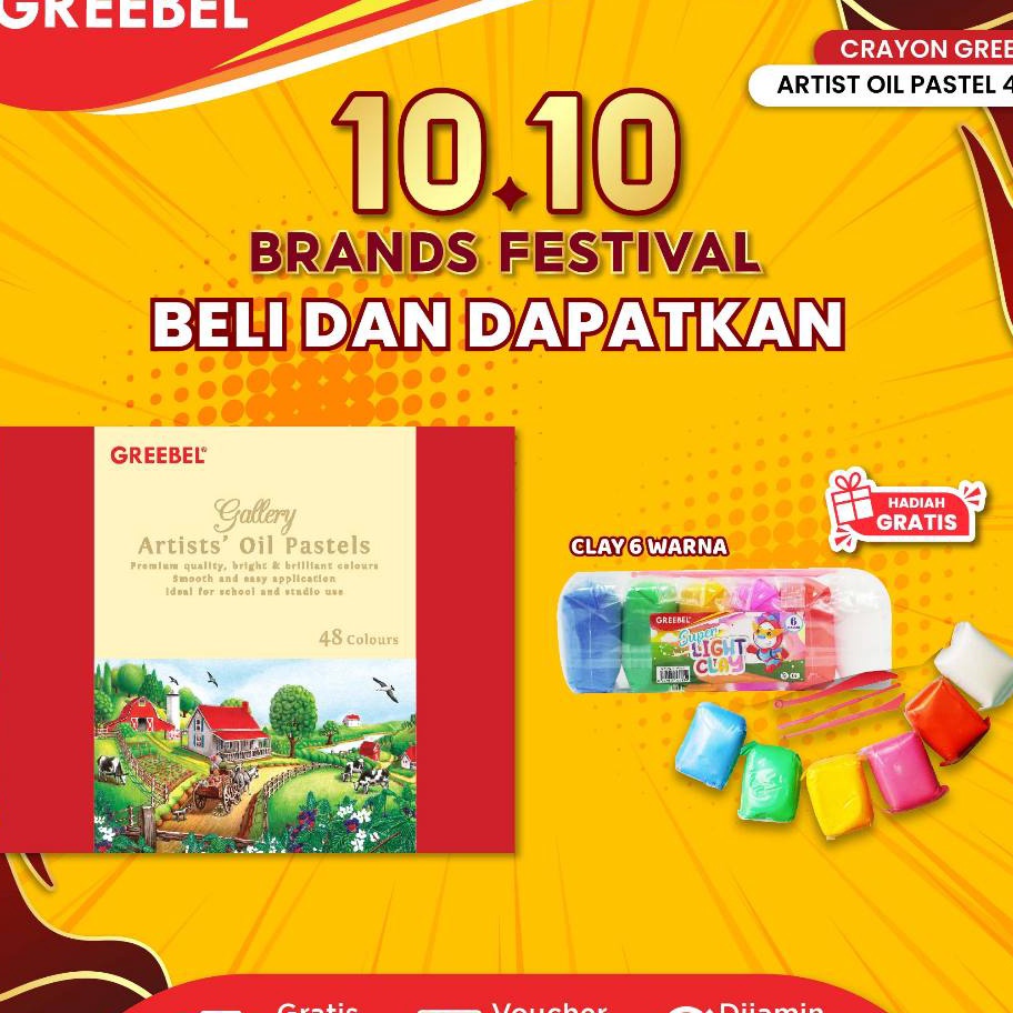 

KF7 GREEBEL Crayon Krayon Artist 48 Warna Krayon ARTIST OIL PASTEL 48 AOP 48 Crayon Greebel Professional Mewarnai Menggambar