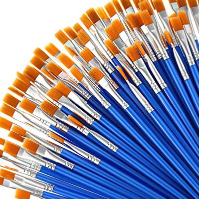 

berkualitas Kuas lukis 5pcs Round Flat Tip Kuas Melukis Cat Nylon Brush