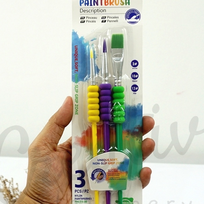 

Hemat GIORGIONE Art Brush With Handle 3 Pcs Round Flat Kuas Lukis Anak Set G183A
