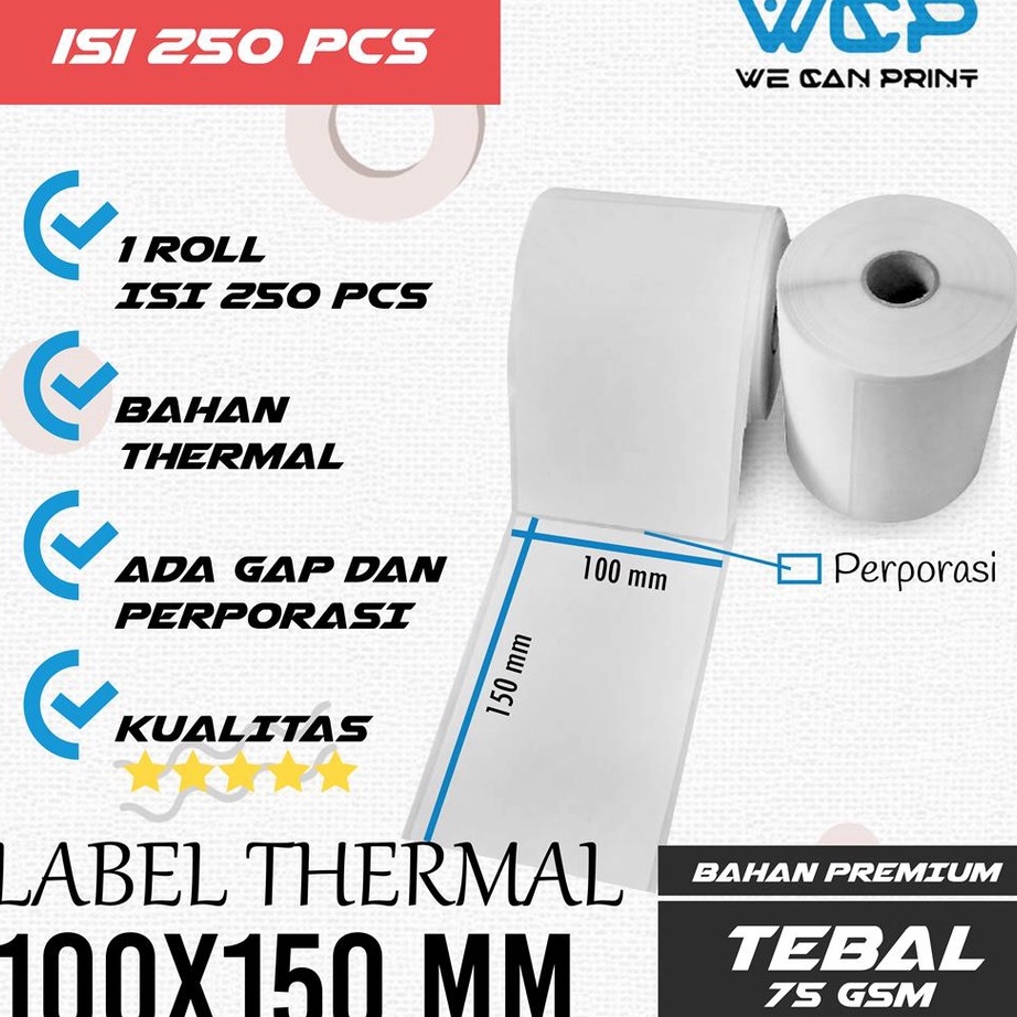 

KF7 Label Thermal Barcode 1x15 1 x 15 mm Kes Sticker A6 Printer Barcode Thermal isi 25 pcs