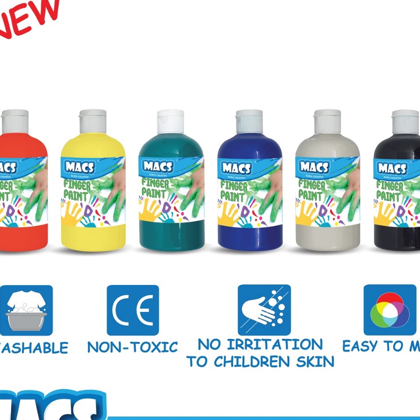 

HJ6 MACS Finger Paint Finger Painting Cat lukis ml