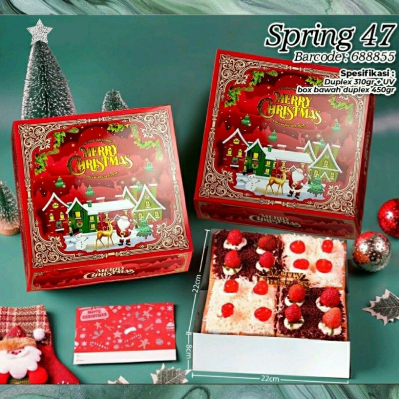 

Christmas Cake Box Kue Natal Dus Packaging 22cm