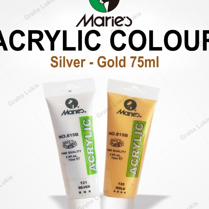 

FG2 Maries Acrylic Colour 75ml GoldSier Cat Akrilik Maries 75 ml Gold Sier