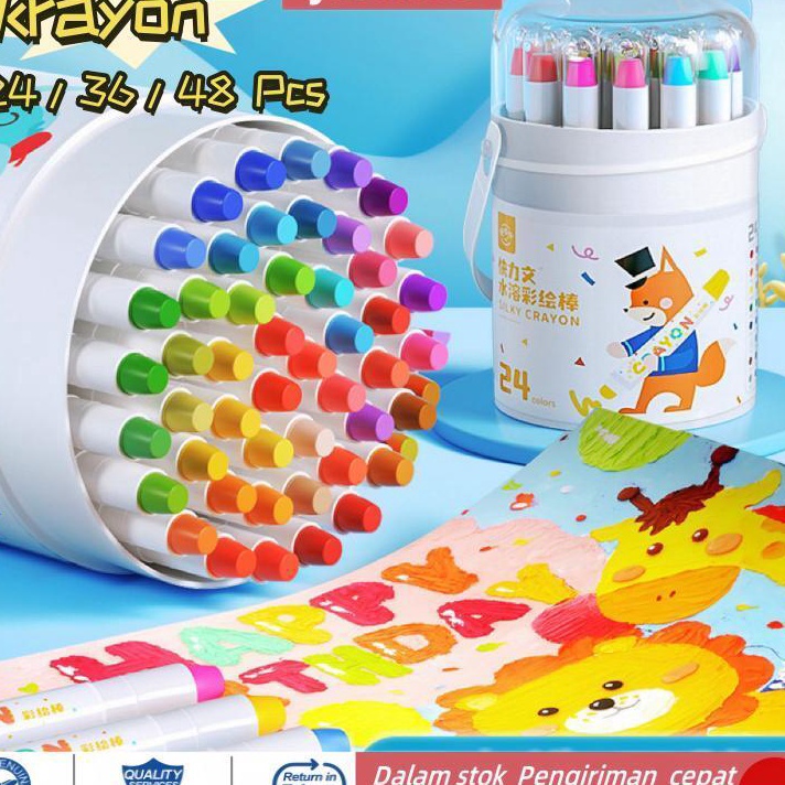 

KI3 Free BrushCrayon Putar Washable 3648 Color Crayon For Kids Tidak Be yang Dapat Dicuci Seni Gambar Pastel Minyak Crayon Tidak Kotor Ditangan Washable Non Toxic Krayon Anakanak