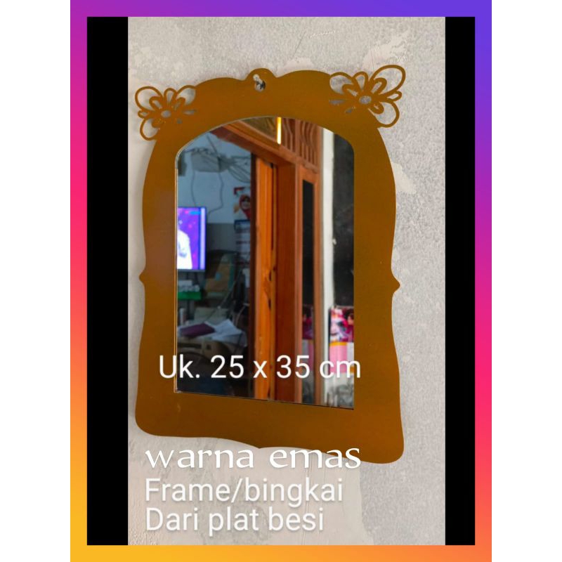 KACA CERMIN AESTHETIC DINDING GANTUNG TEMPEL TEMBOK DEKORASI FULL BODY BESAR MNI LUCU MURAH TEBAL