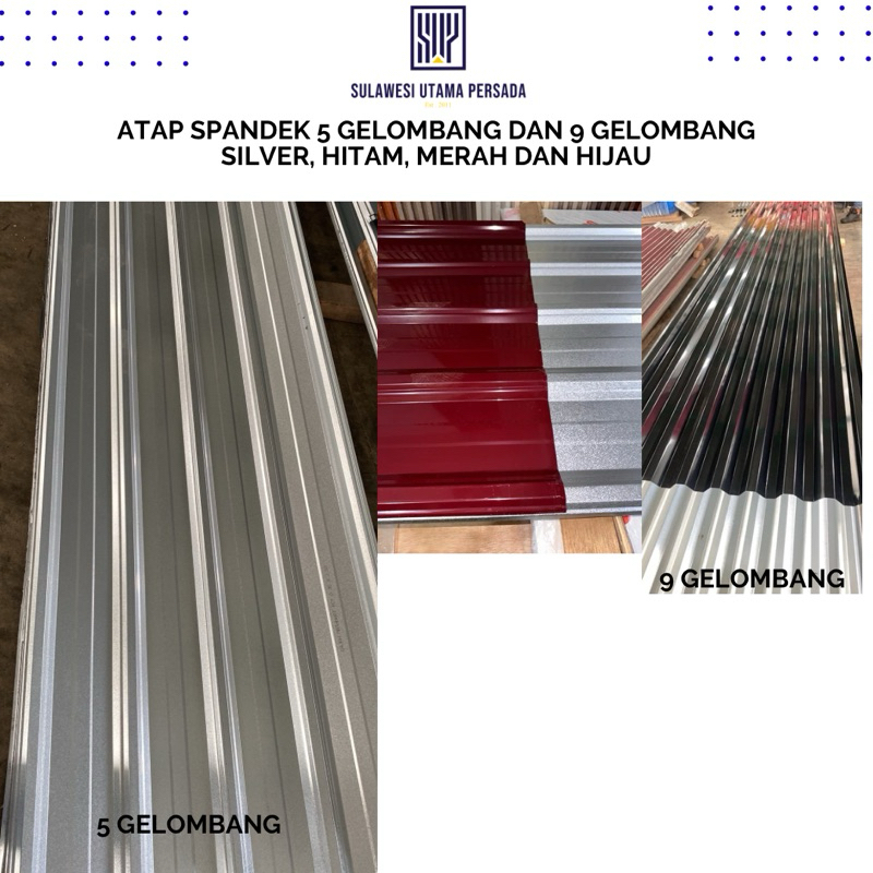 ATAP SPANDEK GALVALUM 5 GELOMBANG & 9 GELOMBANG - HARGA PER METER