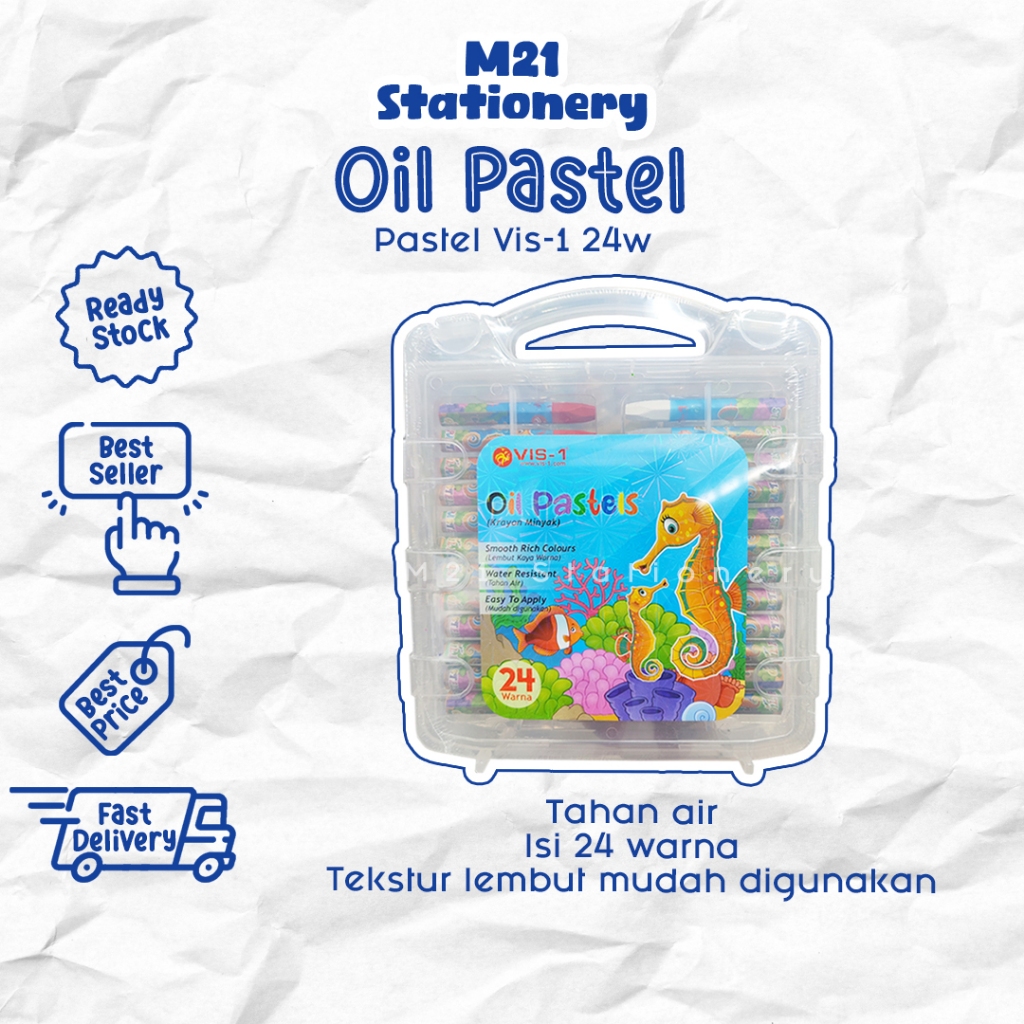 

OIL PASTEL VIS-1 24W / 24 WARNA PEWARNA ALAT MENGGAMBAR MEWARNAI ANAK KRAYON CRAYON PASTEL NON TOXIC MURAH ALAT TULIS SEKOLAH KANTOR KULIAH KAMPUS ATK MURAH LENGKAP GROSIR KULAKAN STATIONERY / M21 STATIONERY JOGJA