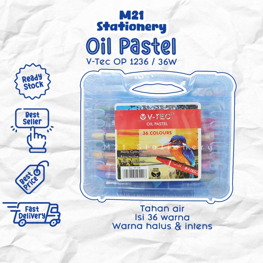 

OIL PASTEL V-TEC TYPE OP 1236 / 36 WARNA PEWARNA ALAT MENGGAMBAR MEWARNAI ANAK KRAYON CRAYON PASTEL NON TOXIC MURAH ALAT TULIS SEKOLAH KANTOR KULIAH KAMPUS ATK MURAH LENGKAP GROSIR KULAKAN STATIONERY / M21 STATOINERY JOGJA