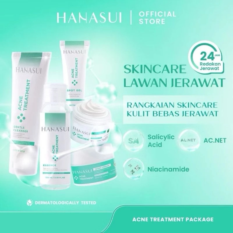 Hanasui Acne Treatment Series / Hanasui Acne Day / Hanasui Facial wash / Hanasui acne gel