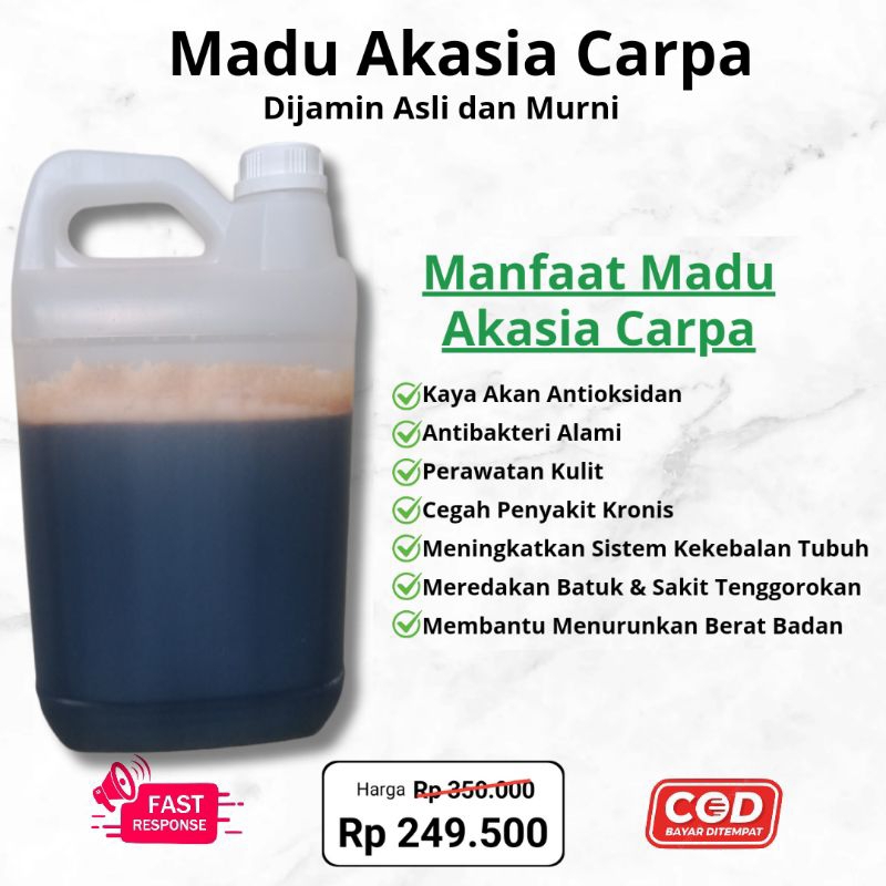 

Madu Murni Hutan Akasia Carpa Apis Mellifera Dijamin Asli dan Murni 5 kg