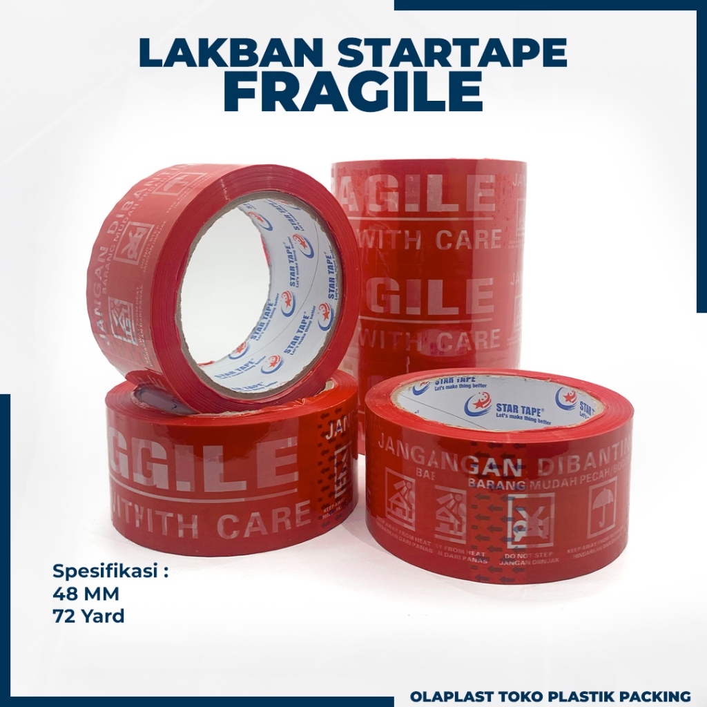 

Lakban Fragile Ekonomis Lakban 48 mm x 72 Yard STARTAPE