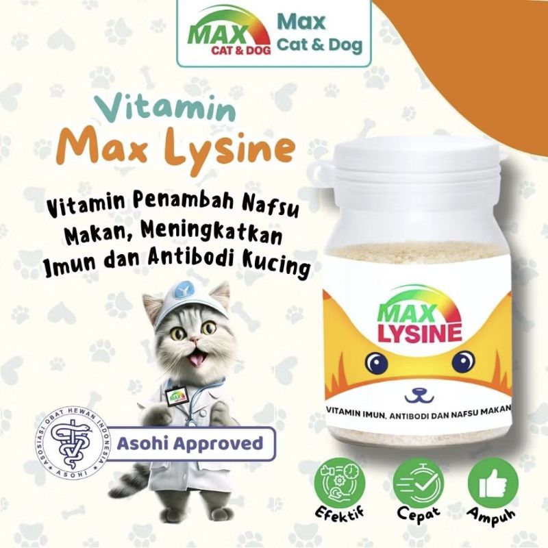 Vitamin Nafsu Makan Kucing Max Cat Dog Lysine
