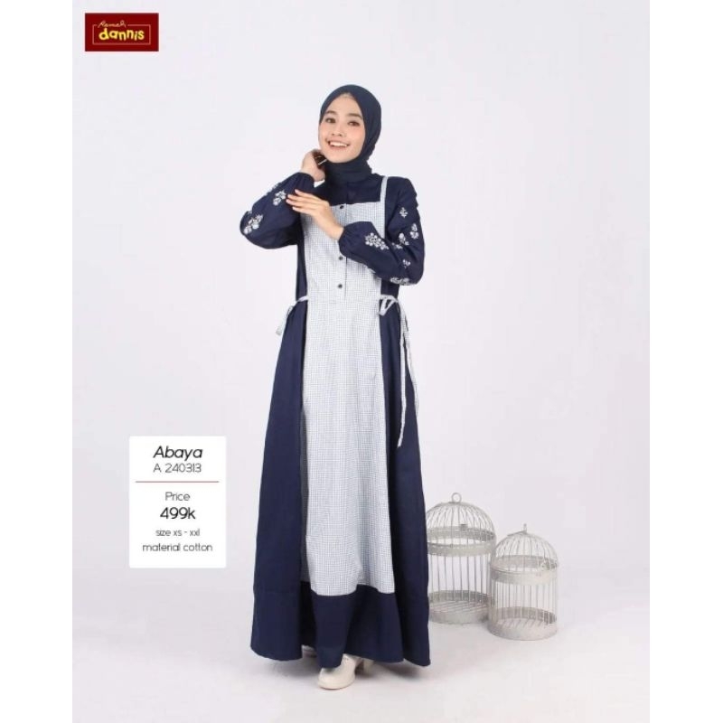 Gamis Dewasa Dannis A240313 / Gamis Navy Kekinian Dannis 240313 Dv