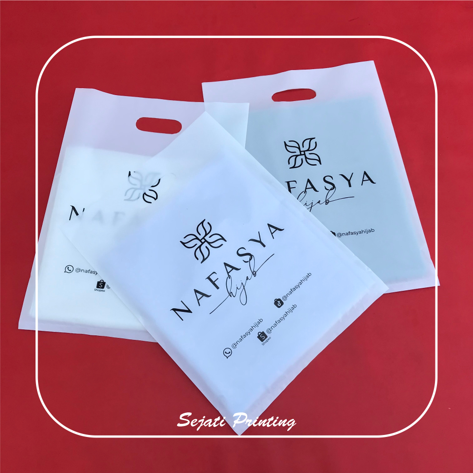 

(Isi 100pcs) Sablon Plastik Murah 30 x 40cm & 35 x 50cm, FREE DESAIN - SEJATIPRINTING - PE PLONG KOTAK PREMIUM