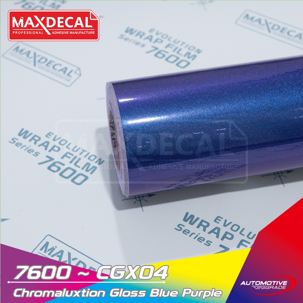 MAXDECAL 7600 CGX04 Blue Purple Chromaluxtion Sticker Bunglon Lembayung Biru Ungu Skotlet Motor Unik