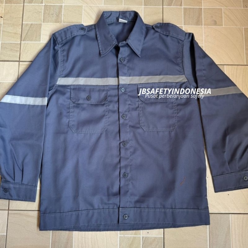 BAJU KERJA PRIA LENGAN PANJANG WARNA ABU" - WEARPACK SAFETY ATASAN LENGAN PANJANG
