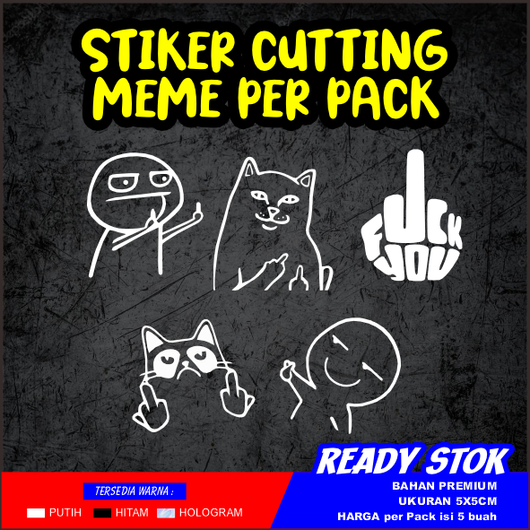 

STIKER CUTTING MEME FCK VIRAL per pack isi 5 buah