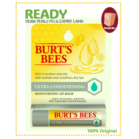 Burt’s Bees®   Ultra Conditioning Moisturizing Lip Balm 4.25g/Pelembab Bibir