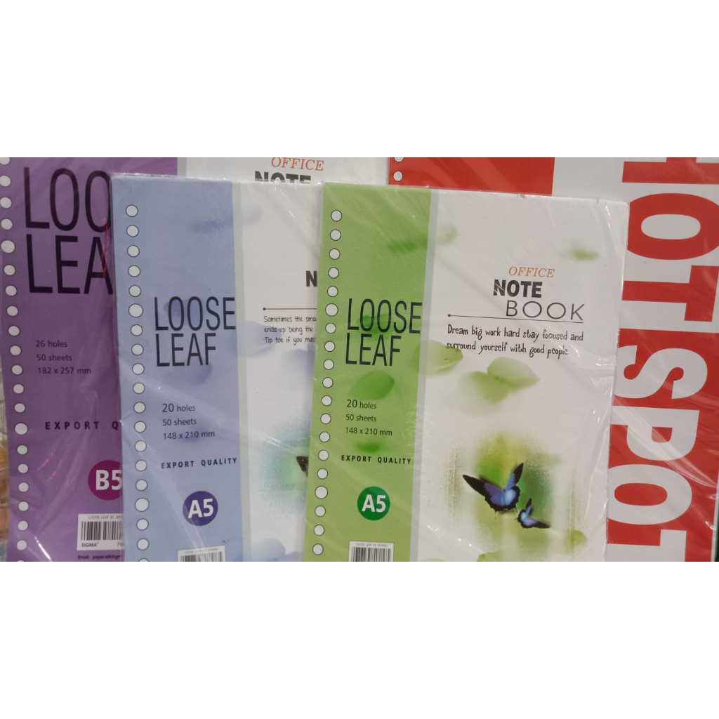 

LOOSE LEAF JEPANG B5 DAN A5