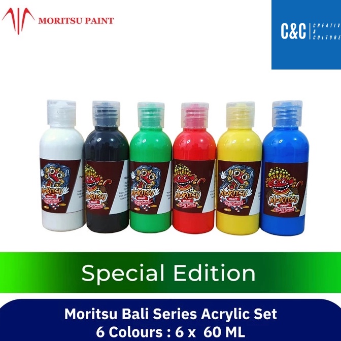 

KODE R64Y Cat Akrilik Set Moritsu Acrylic Paint Bali Series 6 ML 6 Colours