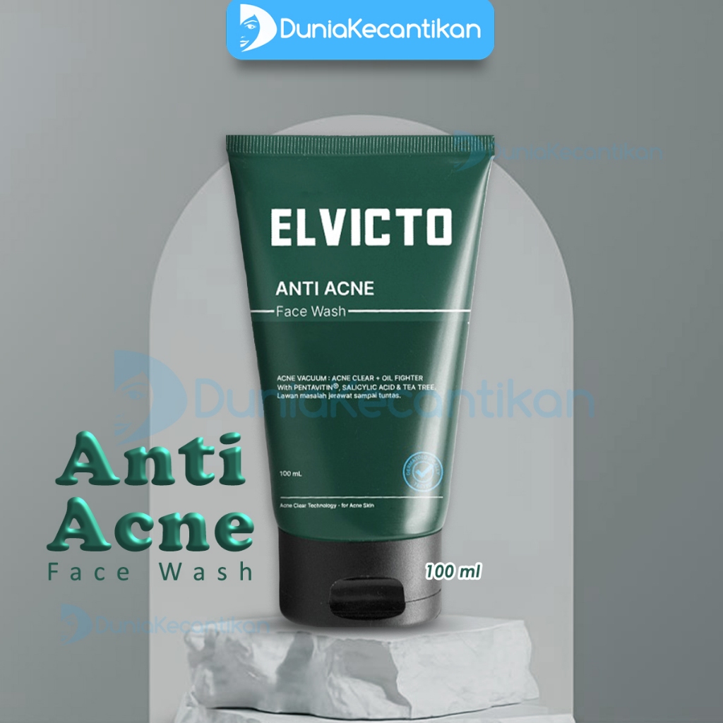 Elvicto Acne Fight Face Wash Men Sabun Wajah Pria Berjerawat Facial Wash Elvicto Sabun Cuci Muka