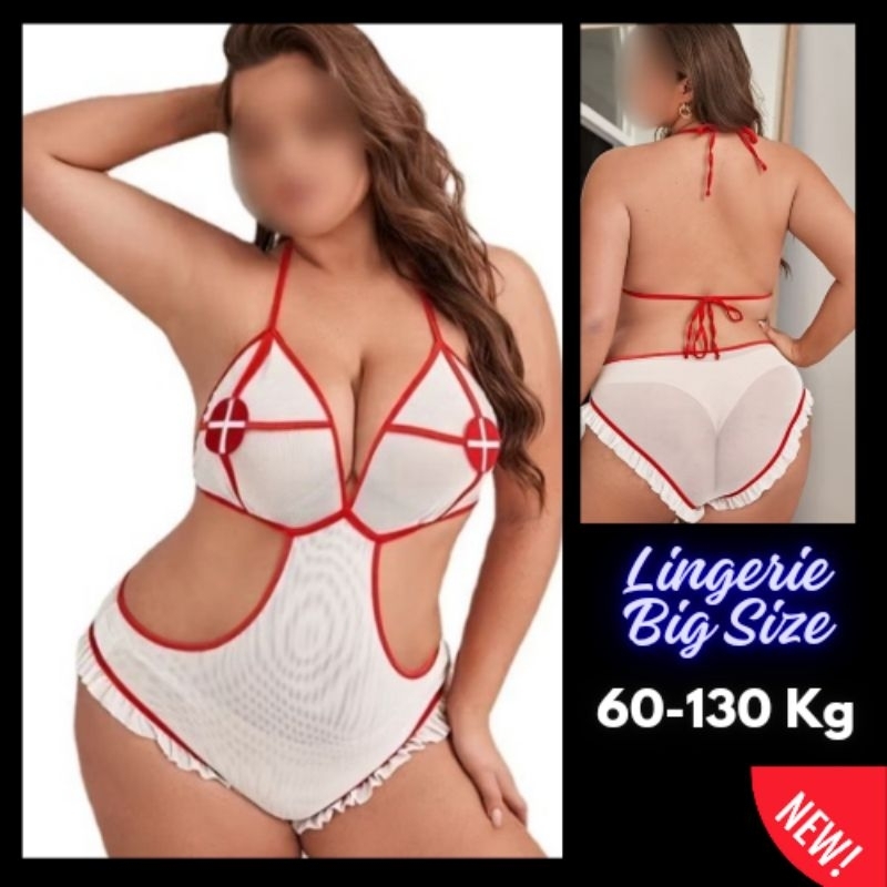 Lingerie Sexy BIG SIZE JUMBO BB 60-130 kg Cosplay Nurse Perawat Seksi Import