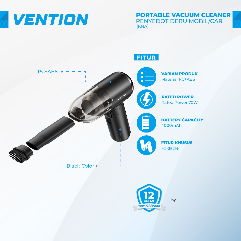 Vention Portable Vacuum Cleaner Penyedot Debu Mobil/Car