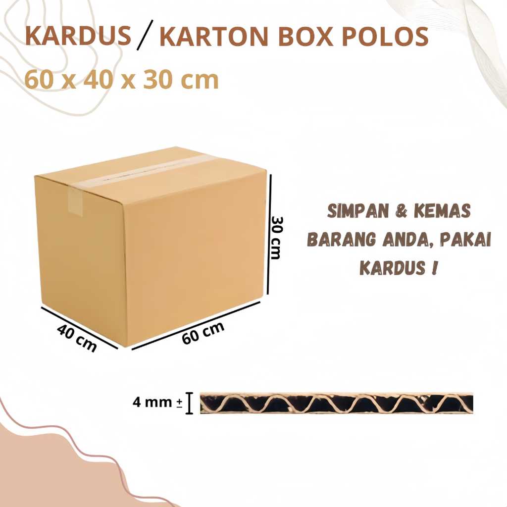 

KARDUS / KARTON BOX POLOS UKURAN 60x40x30 CM (10 LEMBAR)