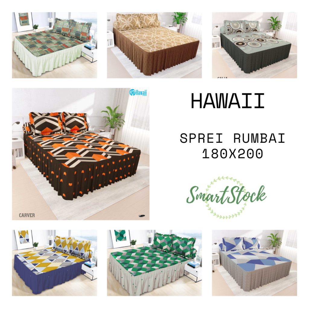 Ss Sprei 180 Rumbai  Hawaii by MY Love 180x200 King Size No 1 Motif Rumbay