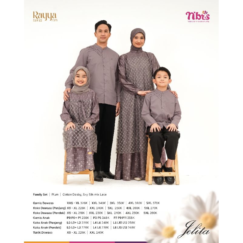 TERBARU 2025 JELITA PLUM & TAUPE RAYYA SERIES / BEST SELLER / TERLARIS / SARIMBIT KELUARGA / COUPLE 